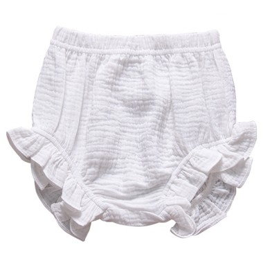 Mae - White Ruffle Baby Bloomers