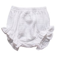Mae - White Ruffle Baby Bloomers