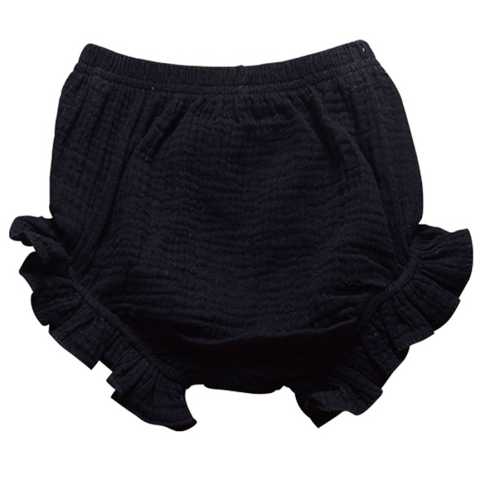 Eve - Black Ruffle Baby Bloomers