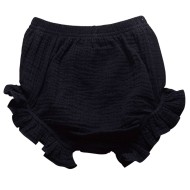 Eve - Black Ruffle Baby Bloomers