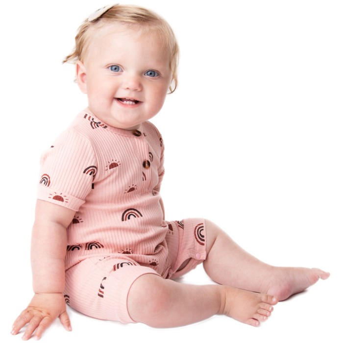 Aoife - Luxury Rainbow Ribbed Romper