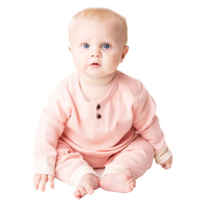 Mila - Luxury Pink Waffle Knit Baby Romper