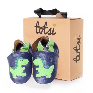 Dino - Luxury Leather Soft Sole Baby Booties