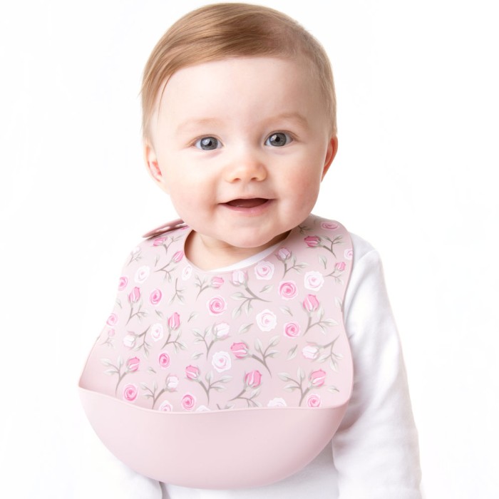 Blush Pink Rose - Luxury Silicone Bib