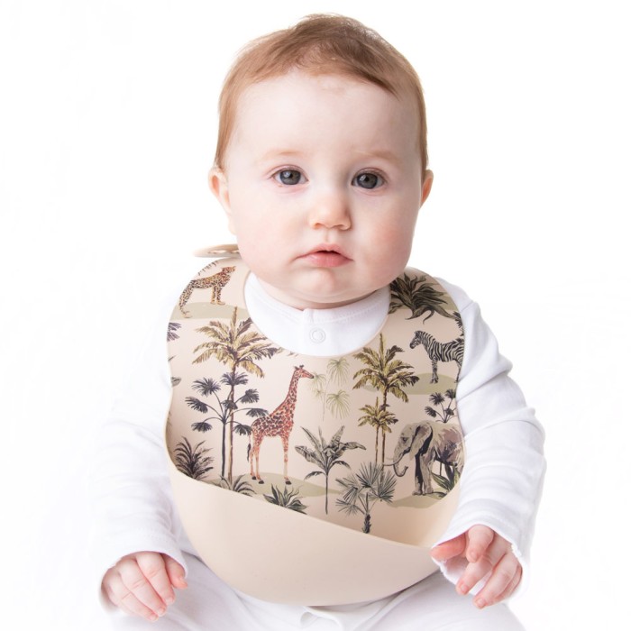 Safari Green - Luxury Silicone Baby Bib