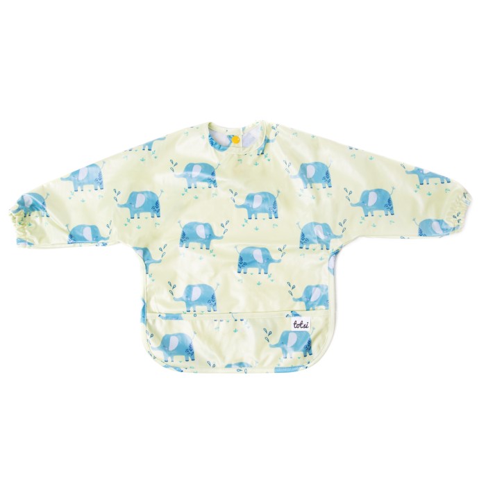 Nelly The Elephant - Long-Sleeve Coverall Weaning Bib