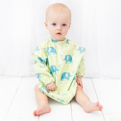 Nelly The Elephant - Long-Sleeve Coverall Weaning Bib