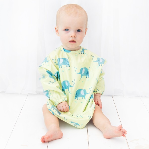 Nelly The Elephant - Long-Sleeve Coverall Weaning Bib