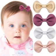 Sadie - Luxury Leather Mini Bow Baby Hair Clips