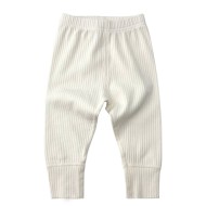 Juni - Luxury Organic Cotton White Ribbed Baby Leggings