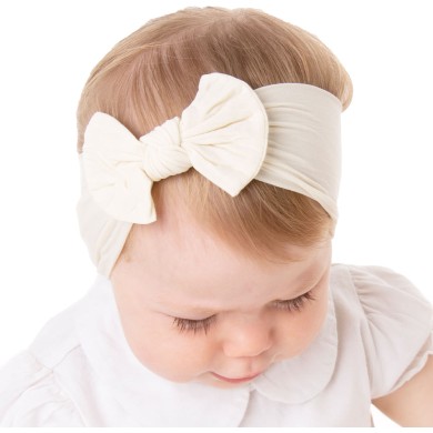 Ava - Luxury Soft Plain Bow Baby Headband